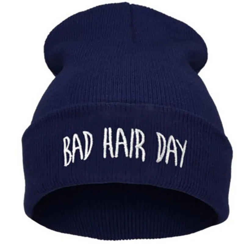 Fall Winter Fashion Bad Hair Day Hiphop Caps Knit Beanie Hat For Women Men Black Gray Blue Pink NEON YELLOW GREEN