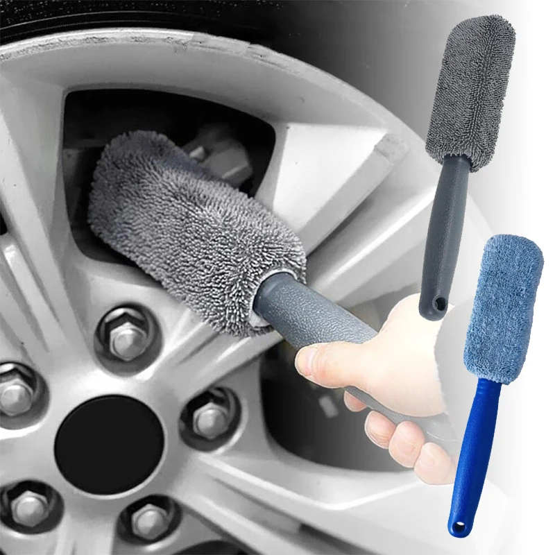 

Wheel Detailing Brush Microfiber Metal Free Tire&Rim Cleaner Brush Tool Easy Reach for Car Trunk Motorcycle Auto No Scratches