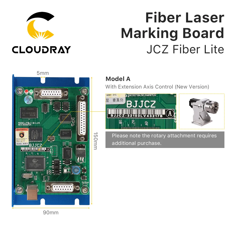 Cloudray-controlador de máquina de marcado láser BJJCZ, JCZ-LMCV4 de tarjeta Original Ezcad para máquina de marcado de fibra de 1064nm, IPG Raycus