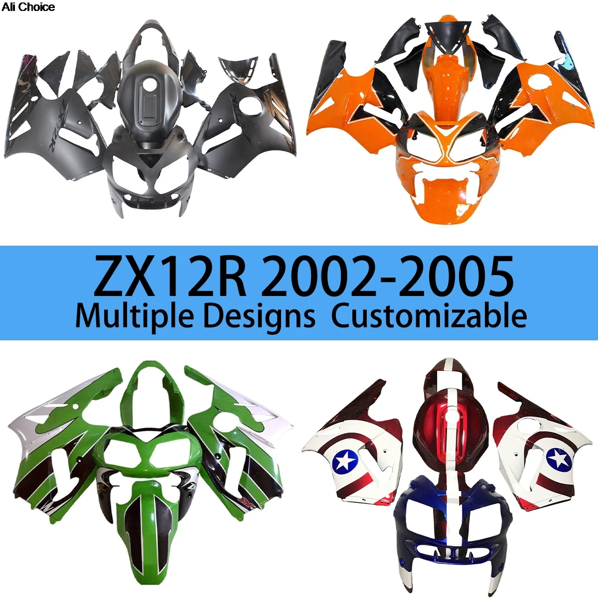 

Fairings Set Set ZX10R 2002 2003 2004 2005 Motorcycle ABS Accessories Fairing Kit for KAWASAKI ZX 10R 02 03 04 05