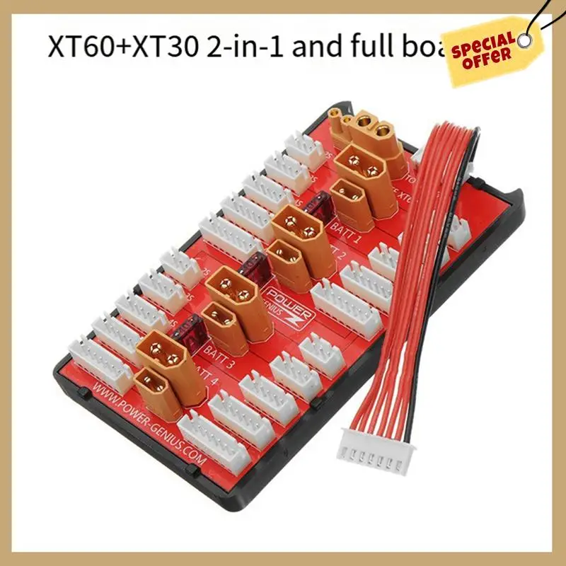 

Комплект параллельной зарядной платы 2 в 1 XT30 XT60, поддерживает 4 упаковки, 2-6S Lipo аккумуляторные детали, аксессуары для радиоуправляемых моделей, часть мультикоптера