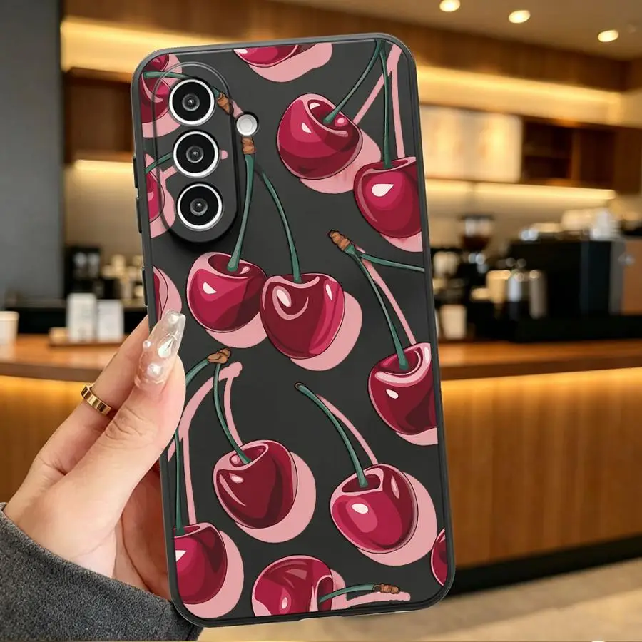 Case for Samsung Galaxy A57 A73 A51 A25 A16 A37 A06 A52 A36 A23 A53 A17 A15 A55 Phone Cover A50 A70 A12 A13 A41 Shaded Cherry