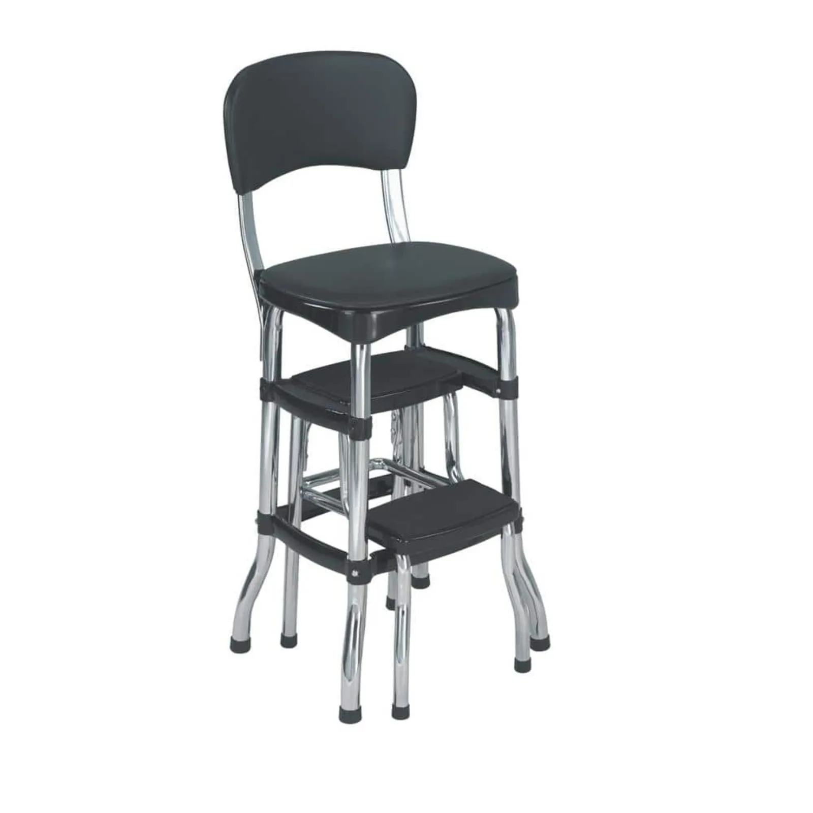 

US 2-Step 3 ft. Steel Retro Step Stool with 225 lb. Load Capacity in Black