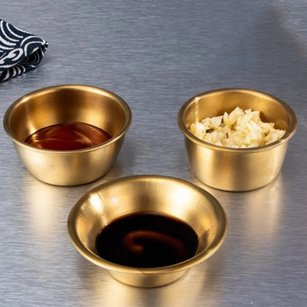 

2 Pcs Steak Sauce Cups Measuring Containers for Food Condiment Stainless Steel Dipping Household Seasoning