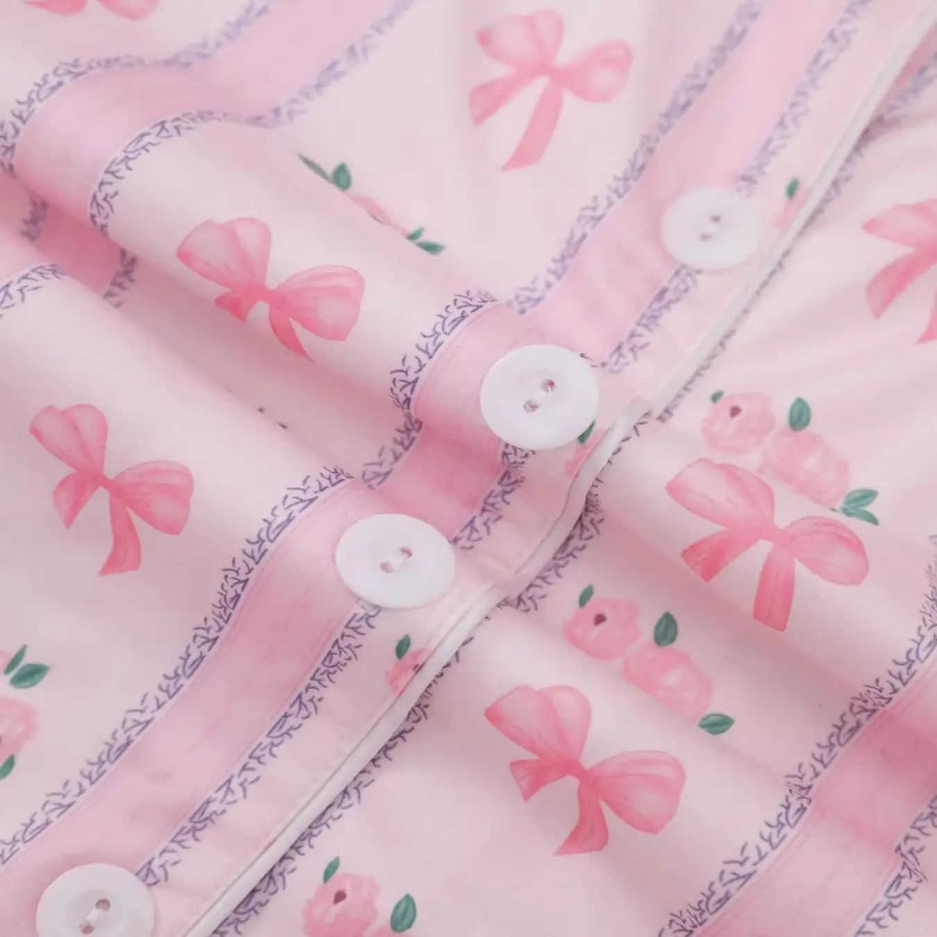 Girl's Heart Pink Striped Pajama Long Sleeve Long Pants Two Piece Set for Women's Casual Home Wear view 5