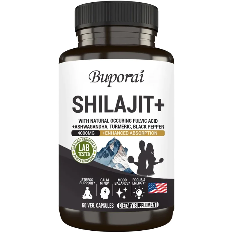 Shilajit+ Capsules - Enriched with Ashwagandha Extract for Energy, Muscle Strength Immunity, Endurance for Adult, Relieve Stress