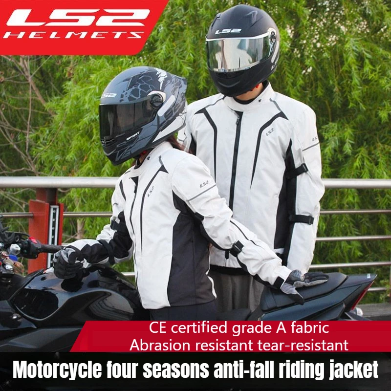 

LS2 Motorcycle Riding Suit Men Women Racing Waterproof Wear-resistant Four-season Motorbike Jacket Anti-fall CE Motocross Jacket