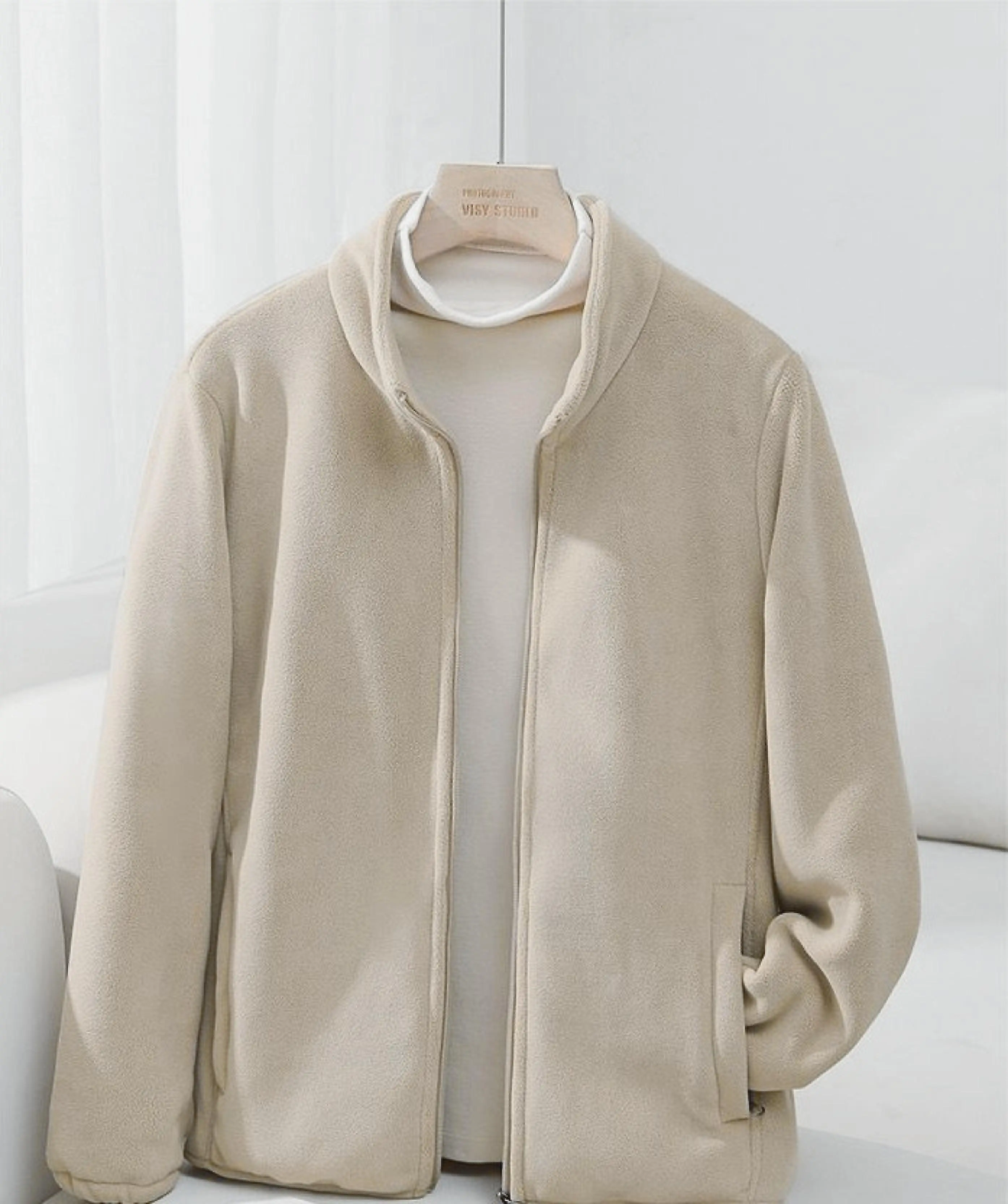 플리스 스웨트셔츠 모자 없음 여성용 중간 길이 가을 겨울 두꺼운 레귤러 미니멀리스트 화이트 칼라 출퇴근용 리본 소녀용