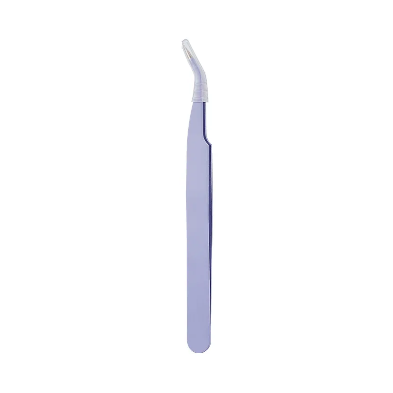 Bqi pinça de cílios postiços de penas douradas, aço inoxidável, cabeça redonda, ferramenta de enxerto para iniciantes, cuidados com as sobrancelhas, acessório de maquiagem