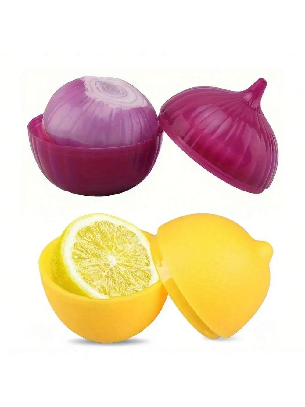 2pcs Multipurpose Plastic Storage Containers, Fruit & Vegetable Shaped Kitchen Preservation Boxes