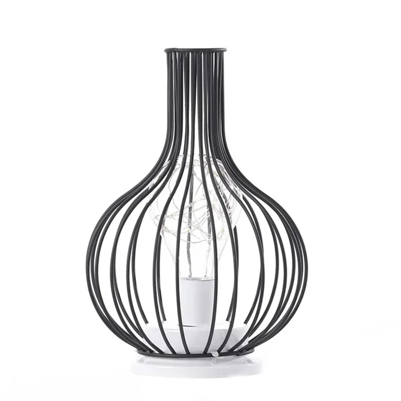 

AB46-LED Table Lamp Reading Lamp Night Light Bedroom Bedside Lamp Desk Lighting Living Room Retro Iron Home Decoration