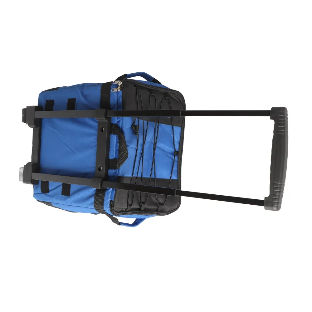 Oxford cloth insulation bag folding roller pull rod ice pack large capacity takeaway box outdoor car picnic bag blue super size