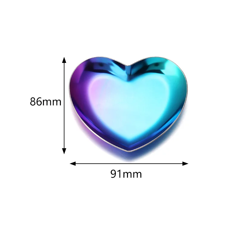 1 Piece Stainless Steel Jewelry Tray Heart Shape Metal Jewelry Making Tools Beads Charms Cosmetic Storage Trays