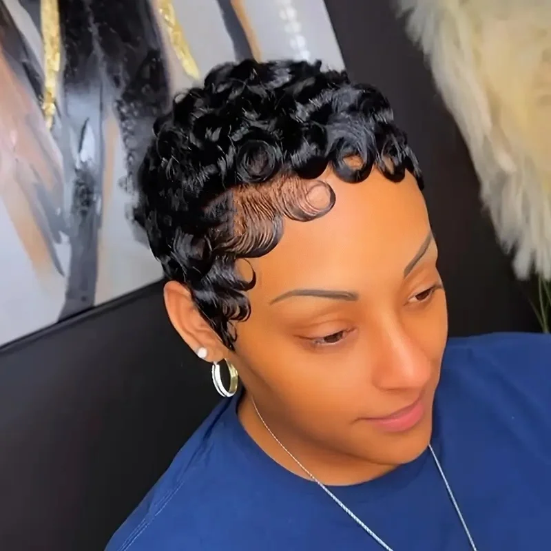 Short Curly Pixie C…