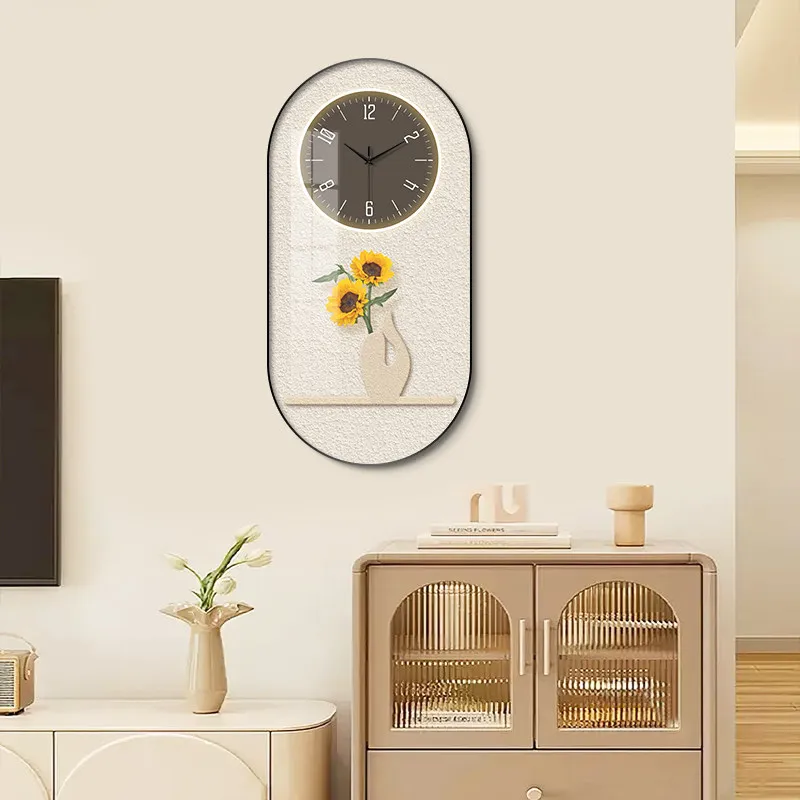 Nordic luxury Wall Clock Living Room Household Fashion Watch Restaurant Decorative Painting Creative Wall Hanging Silent Clock