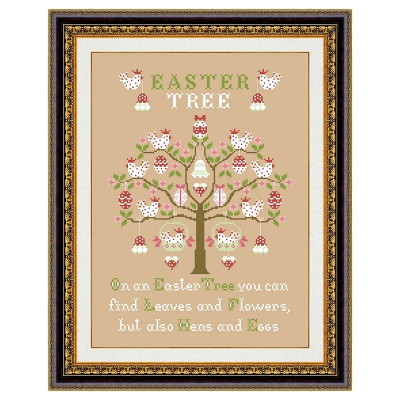 شجرة عيد الفصح عبر الابره عدة خيط القطن 18ct 14ct 11ct الكتان الكتاني قماش خياطة التطريز DIY بها بنفسك