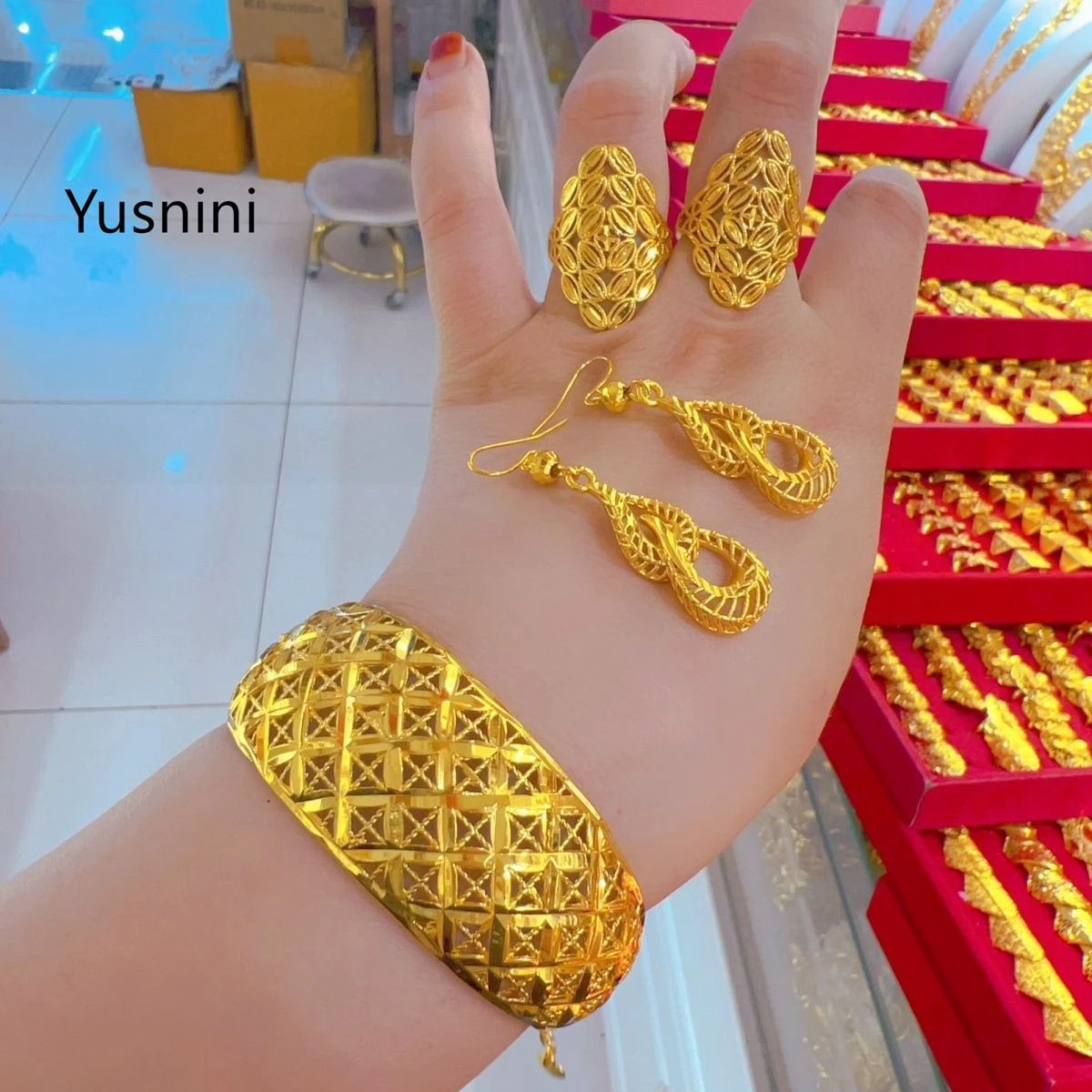 Nowy Francuski Dubajski Luksus – Women'S Fashion Rings Gold recenzja i cena