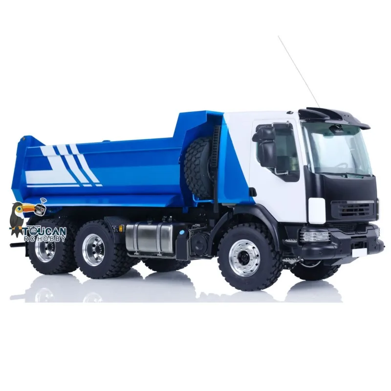 6x6 LESU 1/14 RC Hydraulic Dumper Truck 3Axles RTR Metal Remote Control Tipper Car Light Sound Toy Gift TOUCAN HOBBY THZH1685