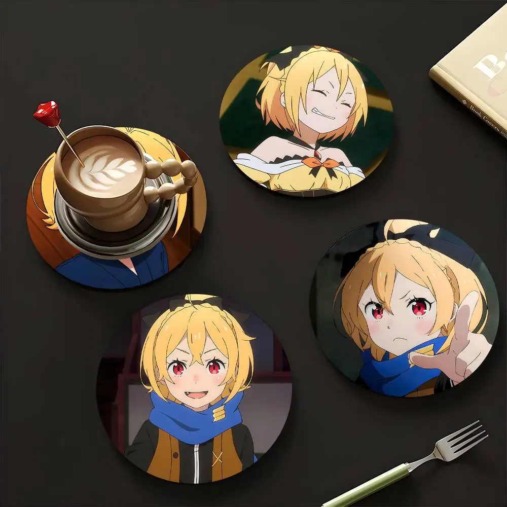 1pc Felt Anime Characters Wooden Coaster Colour Printing Cup Mat Home Desk Decoration Gifts