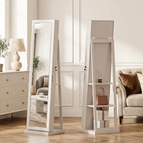 4-in-1 Schmuckschrank, abschli – Full Length Mirror Jewelry Armoire Bewertung und Preis