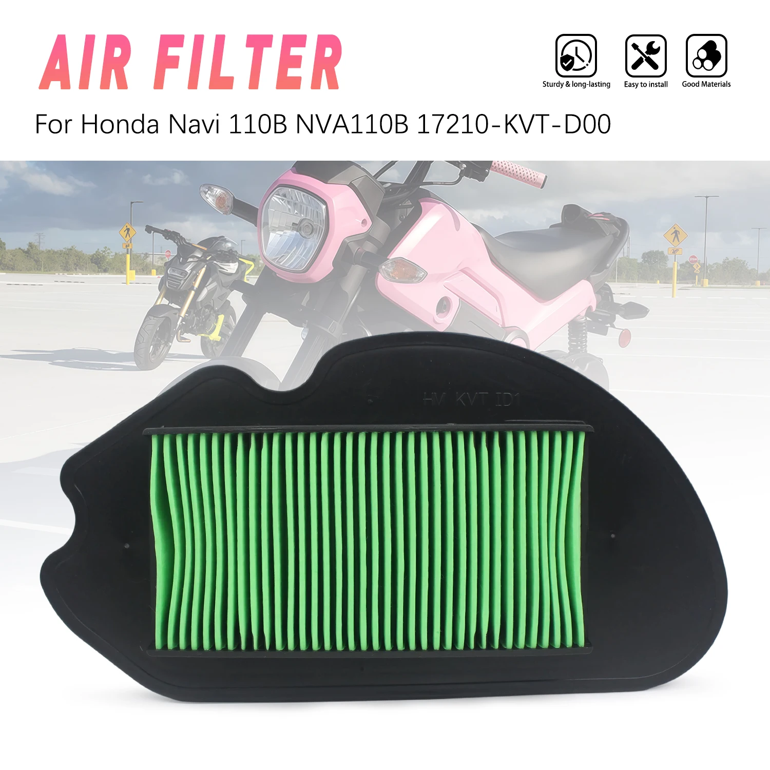 Para Honda 2022 2023 Honda Navi 110B NVA110B 17210-KVT-D00 Filtro de Aire de Alto Flujo, Elemento de Admisión, Accesorios para Moto