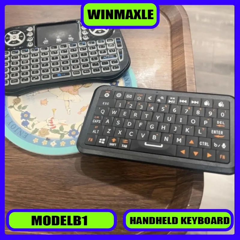 Winmaxle ModelB1 Handheld Keyboard Bluetooth 5.0 Ergonomics 2.4G Mini RGB Multi-system Compatible Wireless Keyboard Gift