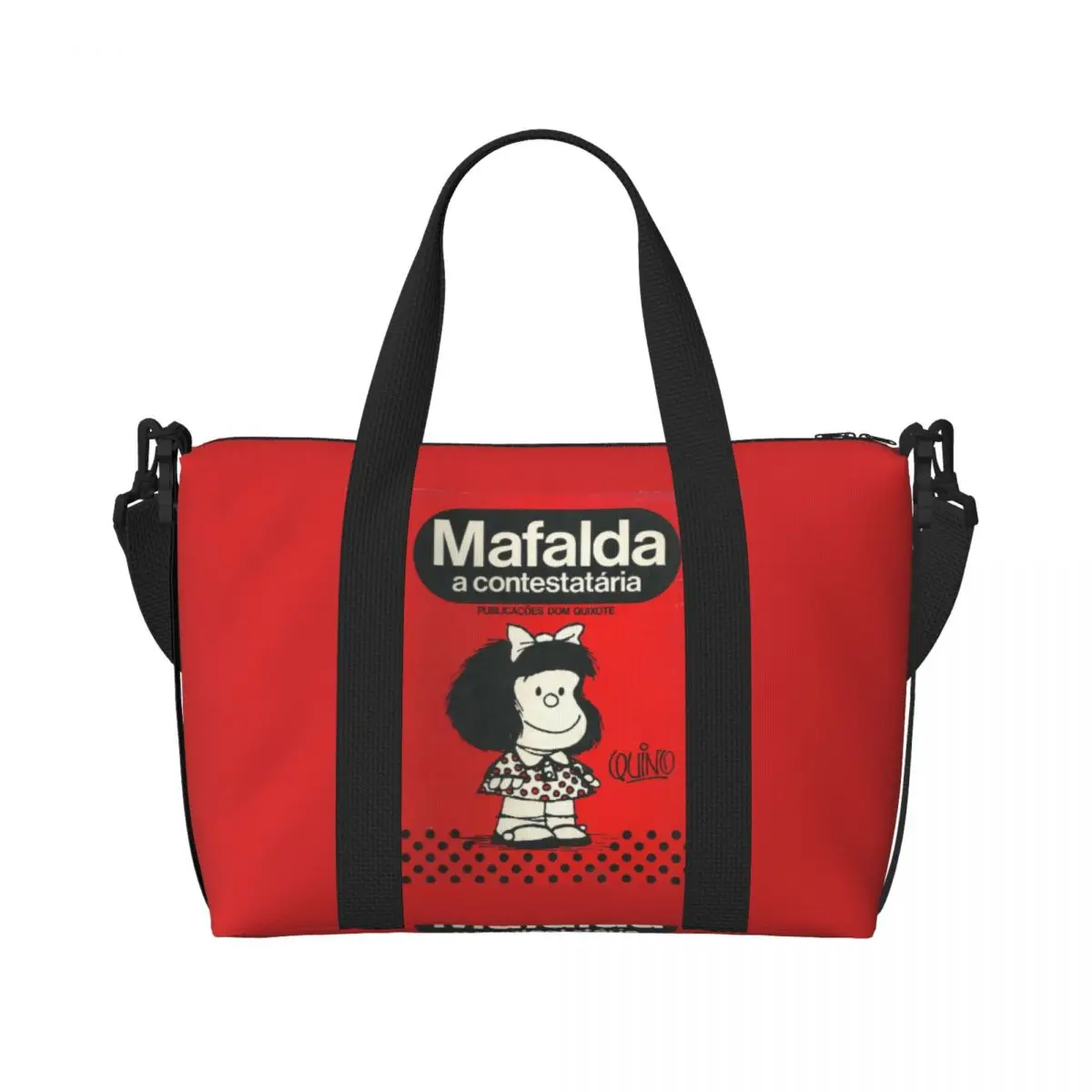 Custom Mafalda A Contestataria Tote Bag Women Large Capacity Quino Comic Manga Beach Gym Shoulder Travel Bag