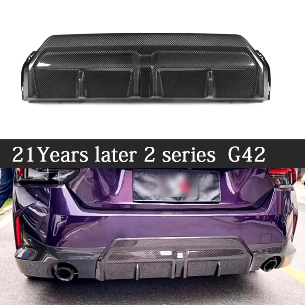 For BMW 2 Series G42 M240i  2021+ Dry Carbon Fiber Car Rear Bumper Diffuser Rear Splitters Spoiler Back Lip AC Style Body Kit