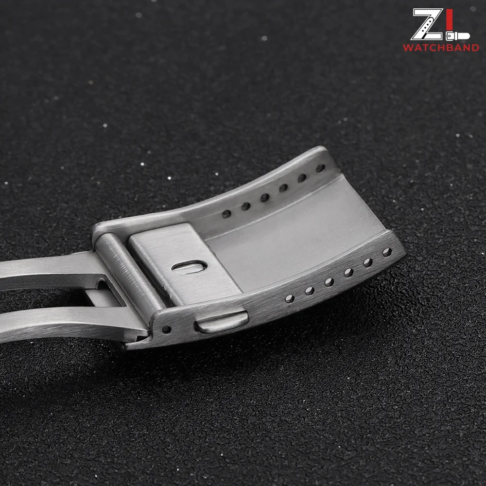 Stainless Steel Extended Fold Solid Watch Buckle for Seiko Double Push Safety Milled Clasp 18mm 20mm 22mm Silver Watchband Clasp image 4