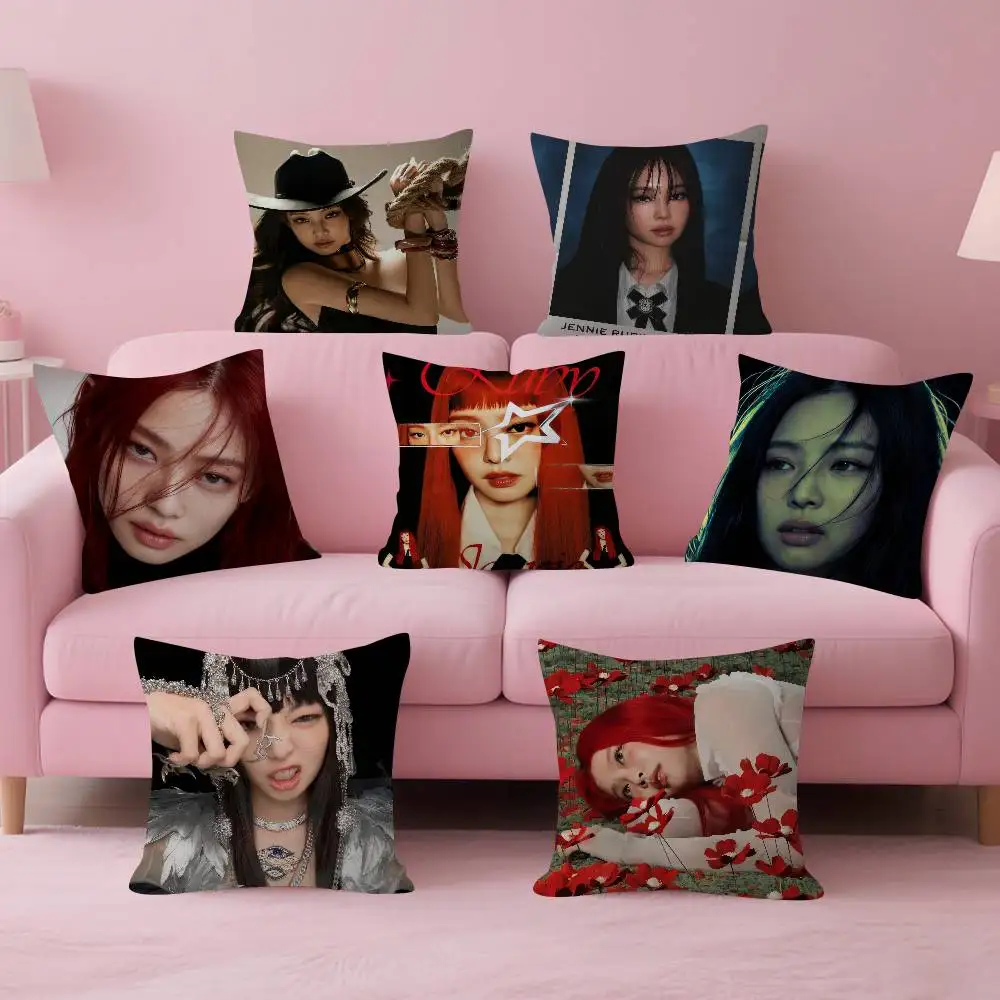 KPOP-Sängerin j-j-Jenniess Kissenbezug, Geschenk-Kissenhülle für Schlafzimmer, Zuhause, Sofa, Stuhl, Sitzdekoration