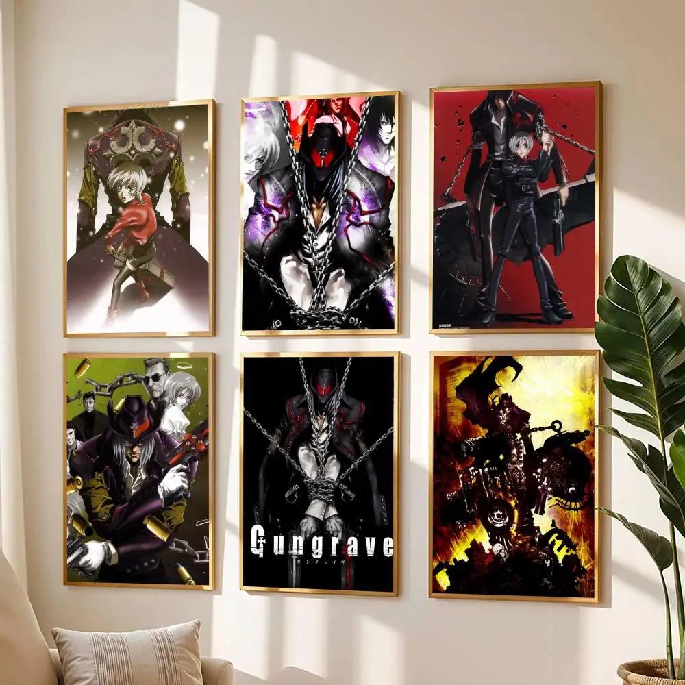 anime G-Gungrave-E Poster Modern Wall Decal for Living Room Cafe Office Bar and Bedroom