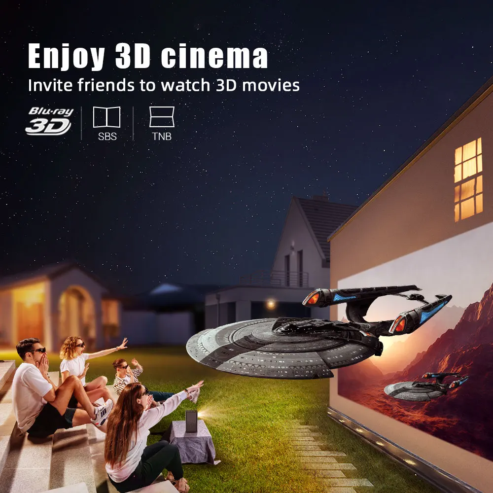 BYINTEK P20 3D 4K Cinema 1080P Smart Android Wifi LED DLP Home Theater Outdoor Portable Mini Projector with Battery