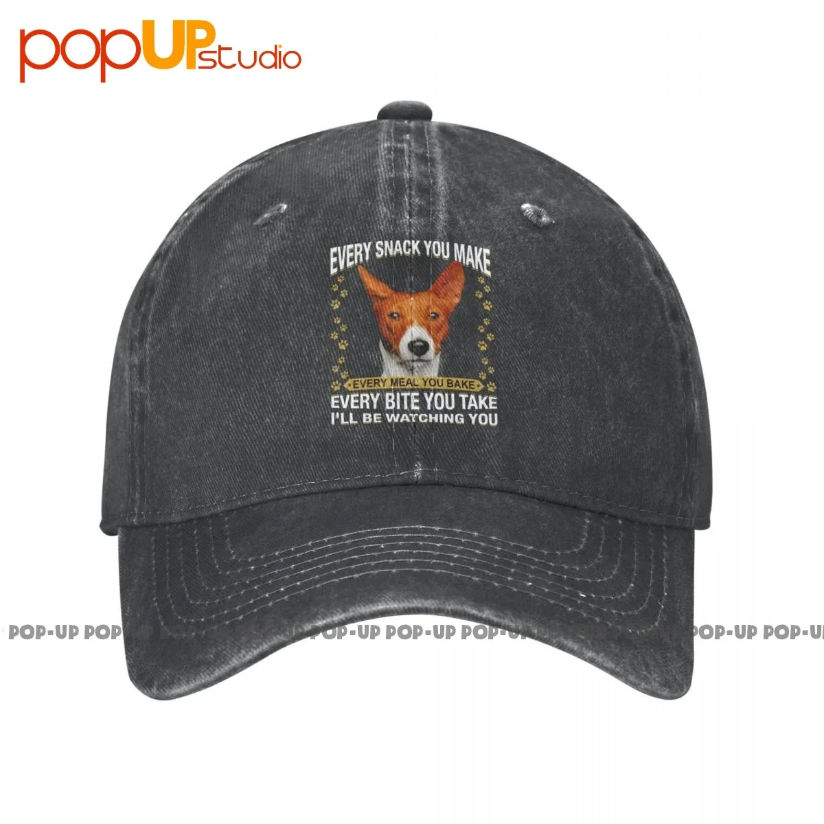 Basenji Every Snack You Make Every Meal,Bake Every Bite,Take Ill Be Watching, Washed Denim Baseball Cap Trucker Hats