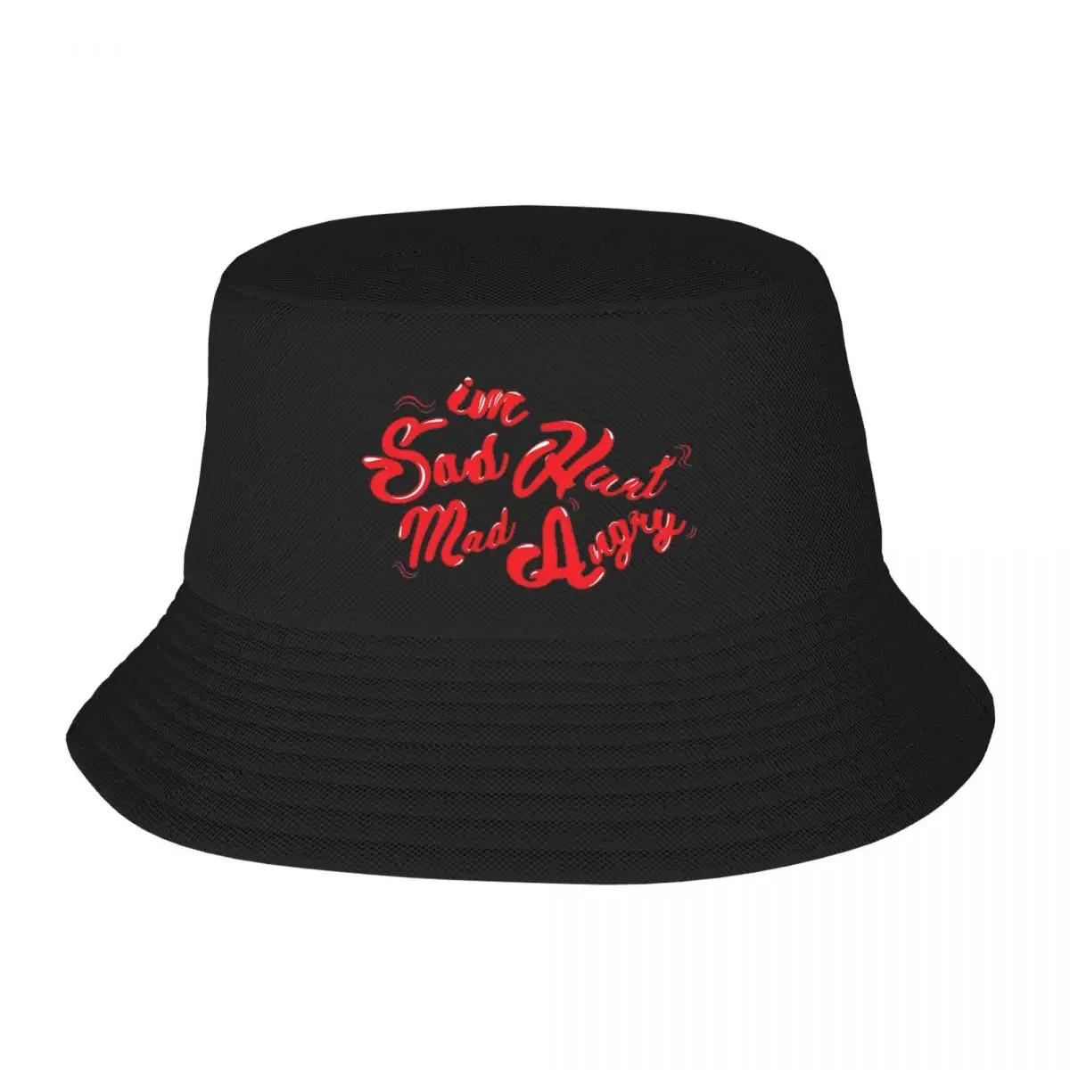 Im Sad Hurt Mad Angry Bucket Hat Panama Hat Children Bob Hats Fashion Fisherman Hats Summer Beach Fishing Unisex Caps