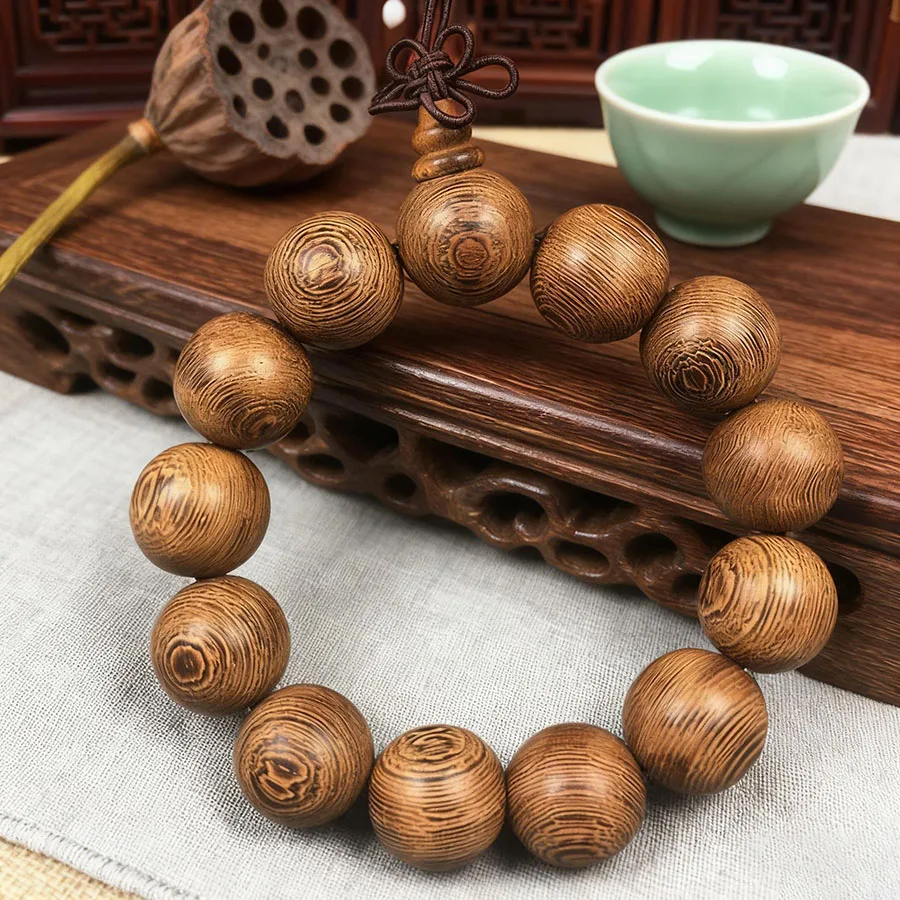 Retro Wood Rosary Men Bracelet Apparel Accessories Wenge Agarwood Bodhi Seed Beads Braslet Healing Good Luck Homme Energy Joias