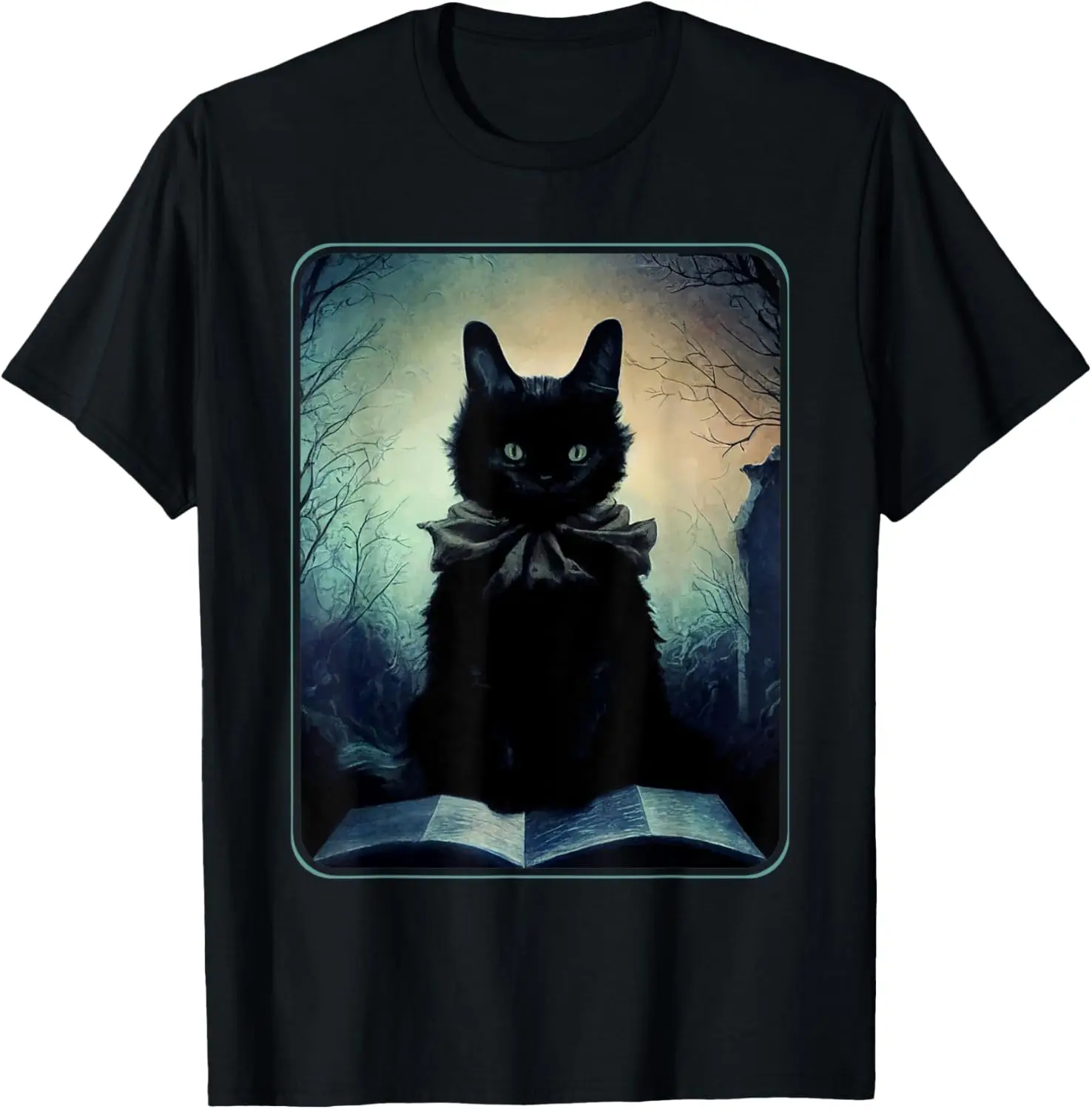 Dark Art: Black Cat And Her Magic Book T-Shirt