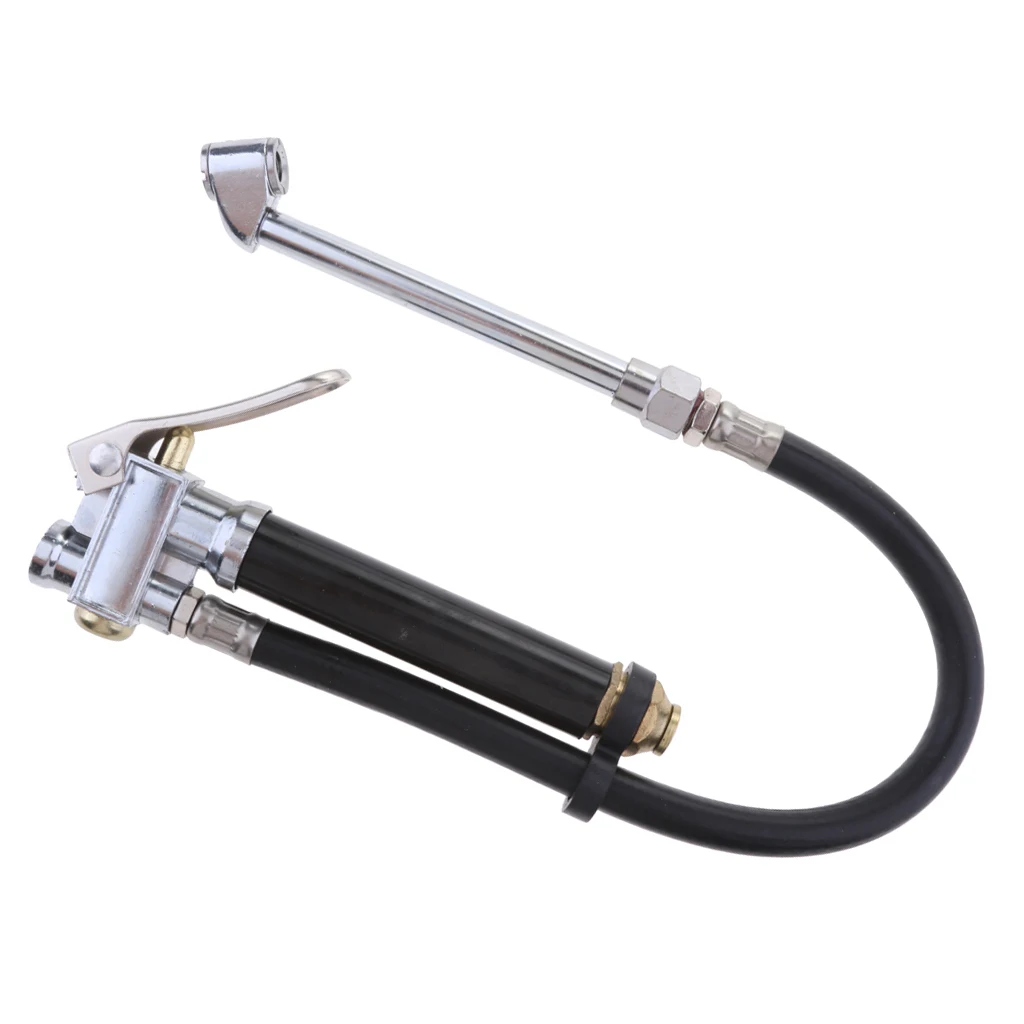 Car Truck Tire Inflator Gauge Dual Chuck Air Compressor Hose 18.5\'\' 120psi