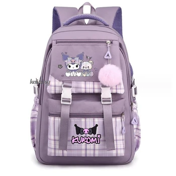 Mochila adorável kuromi melodia mulheres computador portátil mochilas escolares de grande capacidade para meninas adolescentes packsack 4 cores presente