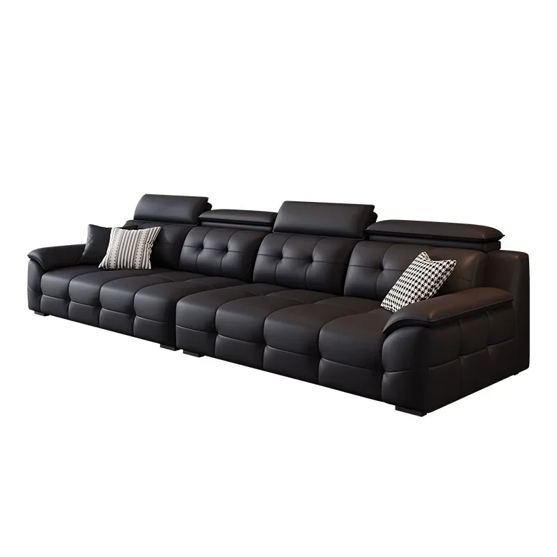 High backrest Lawrence sofa Italian light luxury leather sofa