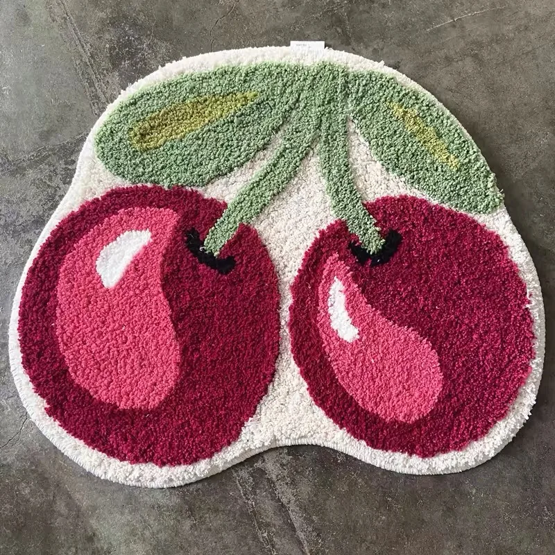 Cherry Orange Avocado Strawberry Fruit Shaped Cartoon Kitchen Mat Anti-Slip Bedroom Floor Carpet Hallway Rug Entrance Doormat