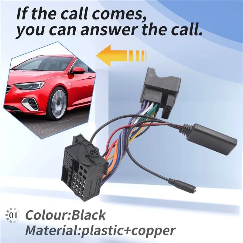 High-Quality Audio AUX Cable Adapter Bluetooth 5.0 + External Microphone Audio AUX Cable Adapter For Opel CD30 CDC40 CD70 DVD90