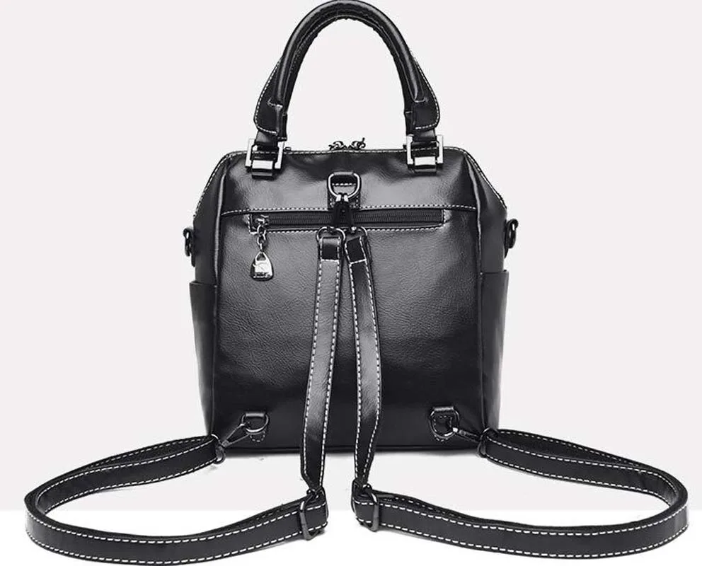 2025 New Fashion Trend Women High Quality Leather Backpack Double Zipper Shoulder Bags Handbag Travel Backpacks Crossbody Bag