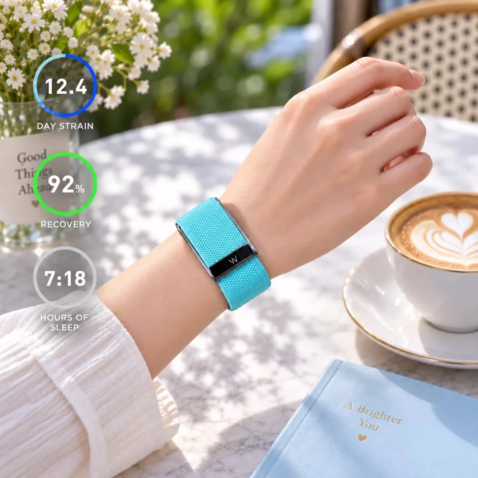 For Whoop 5.0/MG Premium Elastic Sky Blue Nylon Braided Wristbands Breathable Sport Replacement Strap Fitness Tracker Bands