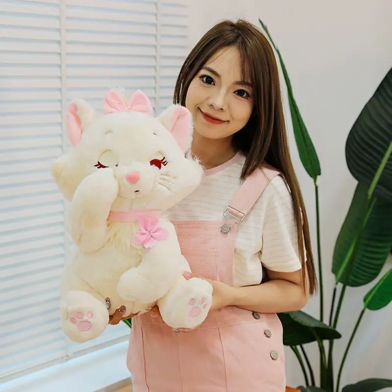 

Горячая плюшевая кукла Marie Cat Kawaii Marie Cat Sakura, украшенная плюшевая кукла для девочек, спящая мультяшная плюшевая кукла, подарки на день рождения для девочек