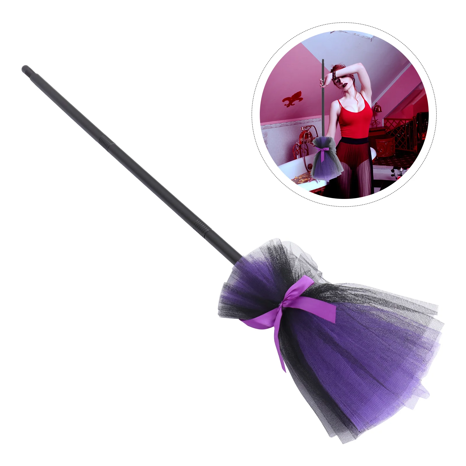 Girl Halloween Witch Broom Toddler Toys for Girls Broomstick Cloth Kids Props Decorations