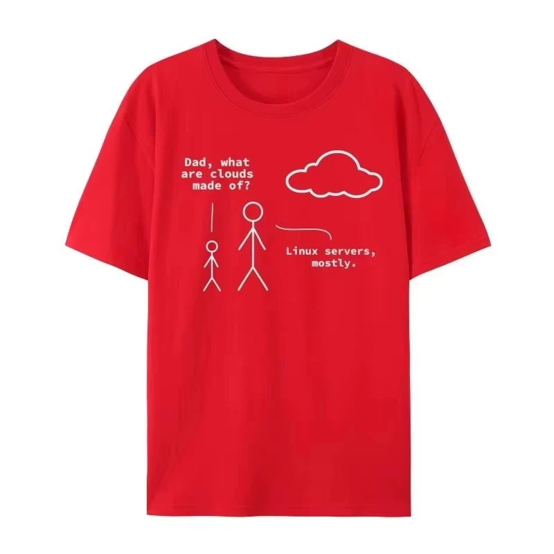 Asian size Men’s Fashion Fun Programmer Printed T-Shirt, Cotton Adult Top, Short-Sleeve Top