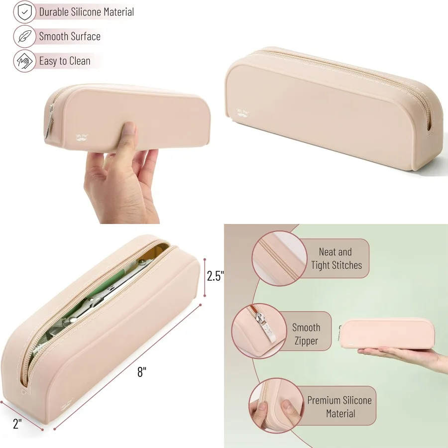 

Силиконовый пенал Malibu Dune Color для женщин, эстетичная косметичка с водонепроницаемым и складным дизайном, идеально подходит для путешествий Sc