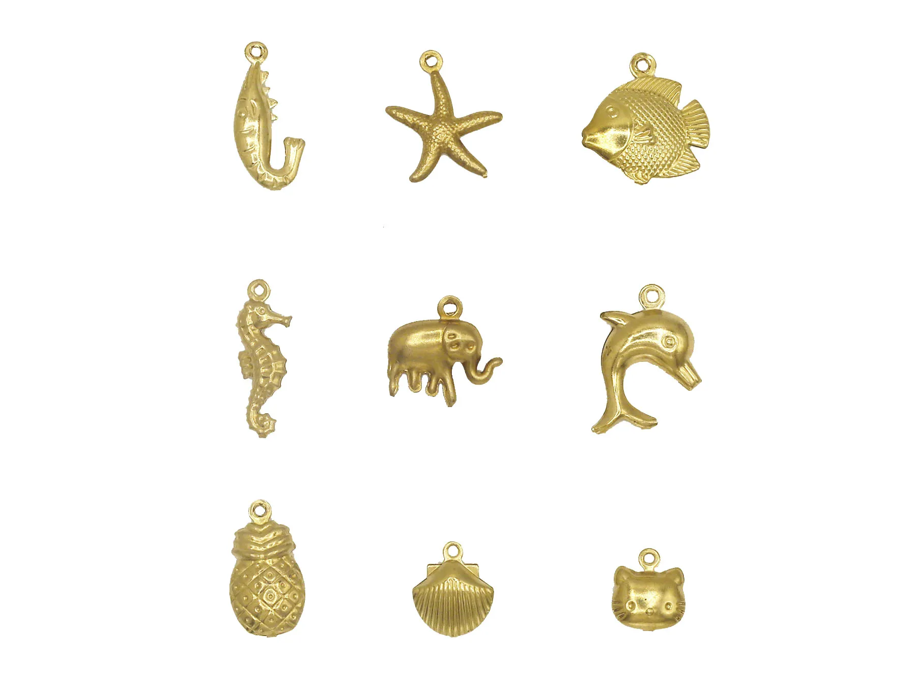 3D Craft 2023 New Jewelry earring findings animal dangle earrings Solid Raw brass pendant for Jewelry making -R1341