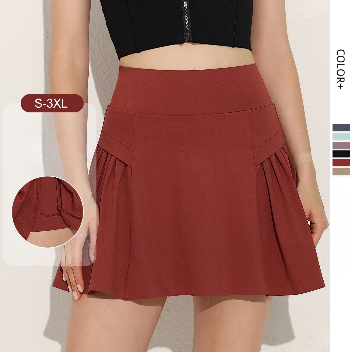 

Женская спортивная юбка-шорты больших размеров 2 в 1 для бега и тенниса, дышащая, быстросохнущая, для тренировок, спортзала, йоги и спорта