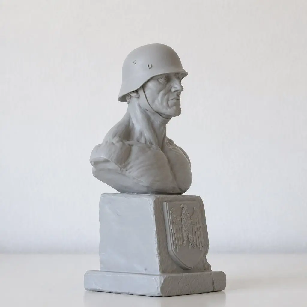 12cm/16cm Realistic Art Statue of Military Soldiers 3D Printed Resin Bust Model DIY Coloring Figurine Miniature Decoration Craft